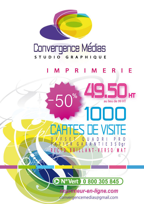 tarif Promo cartes de visite de Convergence Médias  à Montpellier